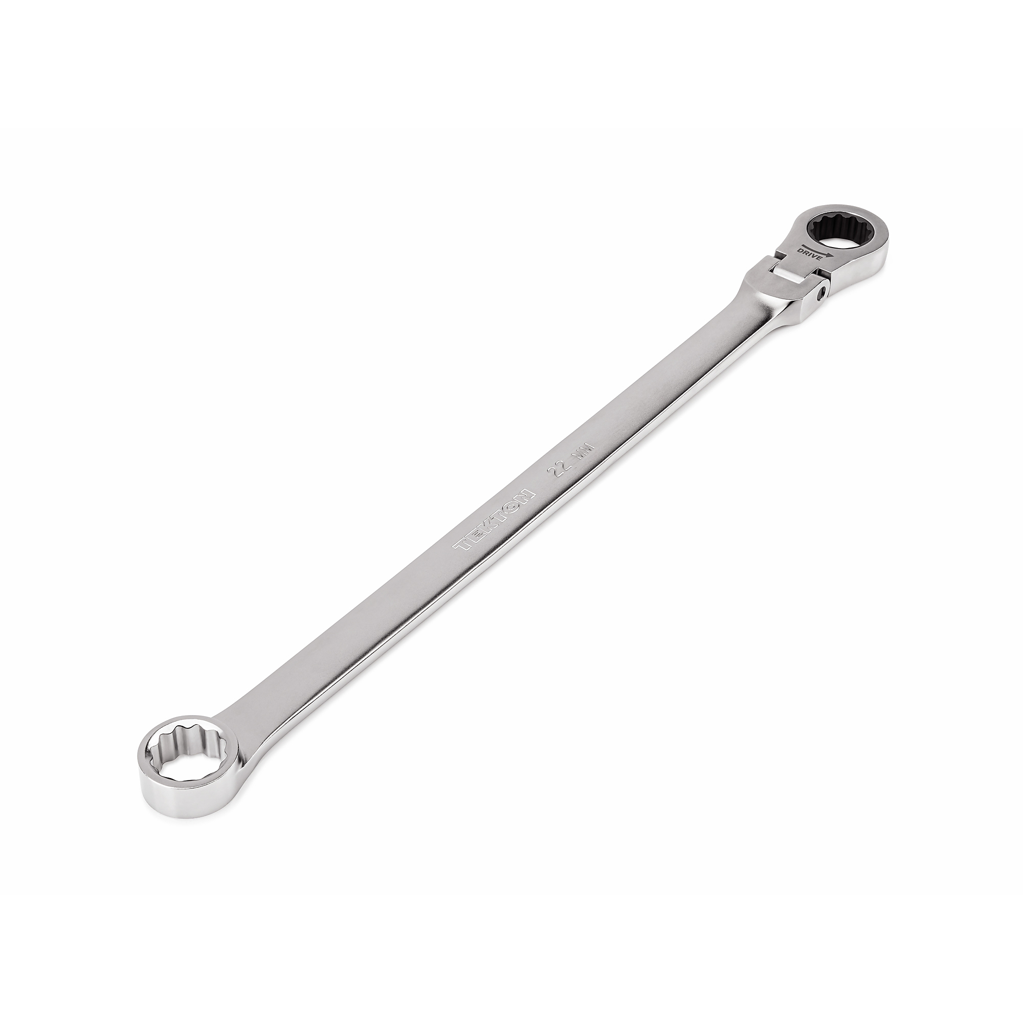 TEKTON 22 mm Long Fixed/Flex Head 12-Point Ratcheting Box End Wrench | WRB35422